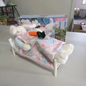 Vintage Animated Snoring Bunny Rabbit Easter Decor 80s 90s Nostalgic WORKS